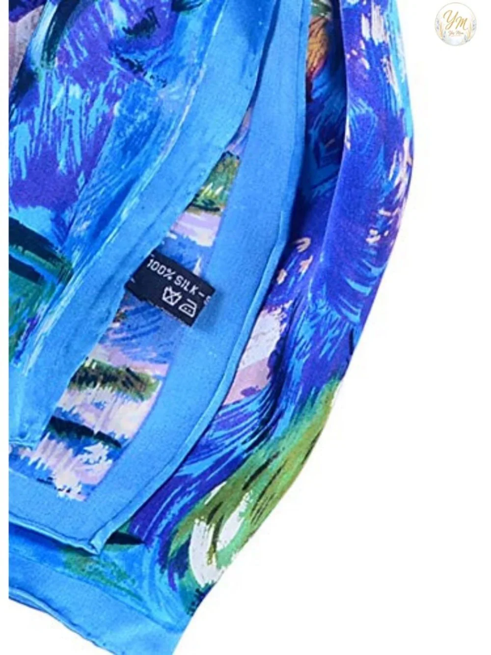 100% Silk Van Gogh Painted Scarf Floral Art Design Long Wrap